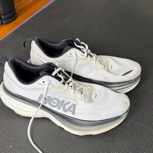 Hoka Men's White and Black Athletic Shoes